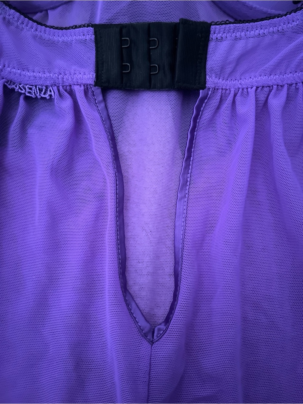 Vintage Y2K La Senza Royal Purple & Black Babydoll Chemise Lingerie - Med - Picture 5 of 7